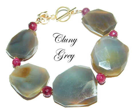 agate bracelet with rubies