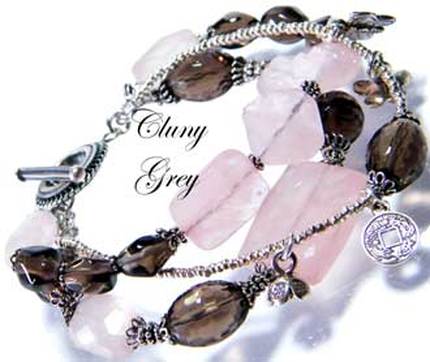 rose quartz bracelet with sterling silver