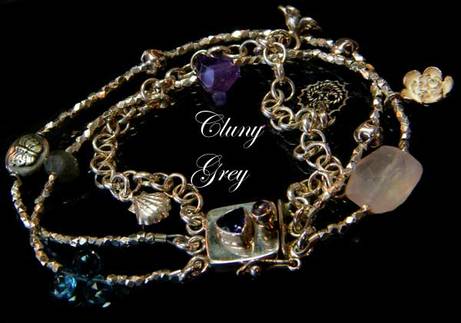 unique handcrafted bracelet with different gemstones and sterling silver