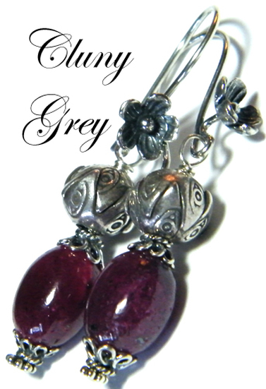 ruby dangle earrings with sterling silver