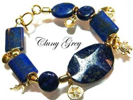 lapis lazuli bracelet with gold