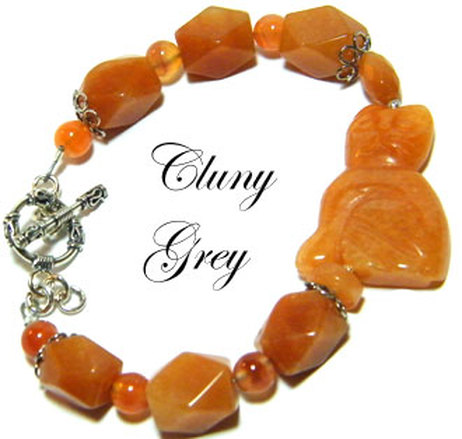 agate bracelet with agate cat