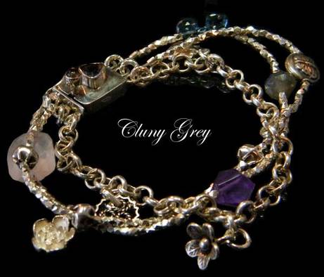 unique handcrafted  bracelet with gemstones