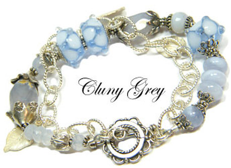 blue chalcedony bracelet with sterling silver chain and charms