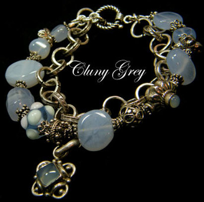 blue chalcedony bracelet with sterling silver