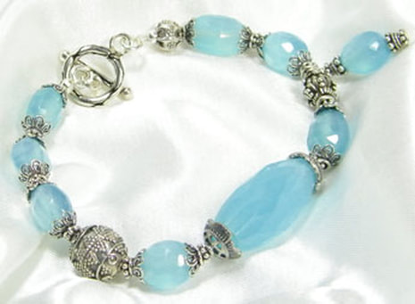 blue chalcedony bracelet with sterling silver