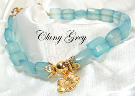 aqua chalcedony bracelet with gold-filled accents