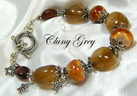 chalcedony and sterling silver bracelet