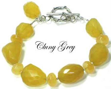 yellow chalcedony bracelet with sterling silver