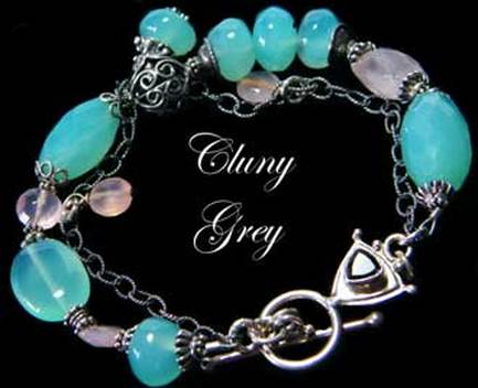 aqua chalcedony bracelet with sterling silver