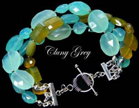 aqua chalcedony bracelet with yellow chalcedony