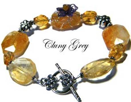 Citrine and sterling silver.