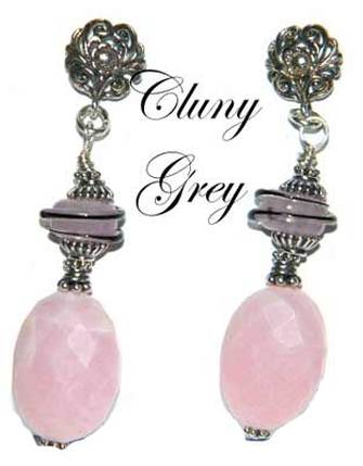 pink peruvian opal earrings with sterling silver