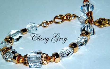 Swarovski crystals accented with gold.