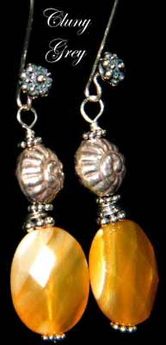 Carnelian earrings with sterling silver.