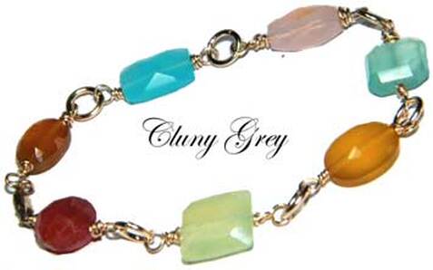 gold chain bracelet with gemstones