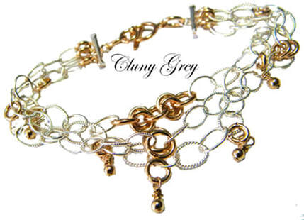 Sterling silver and 14 k goldfilled chain bracelet