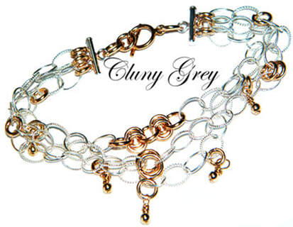 sterling silver and 14 karat goldfill chain bracelet