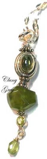 Chunky Peridot necklace with a sterling silver bead.
