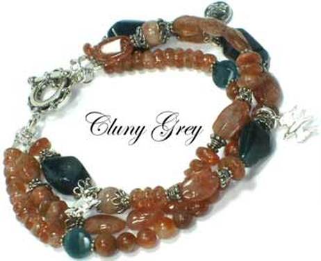 sunstone bracelet with apatite