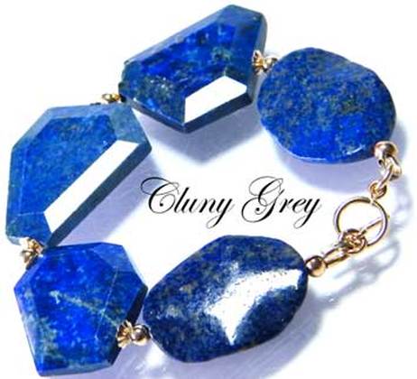 lapis lazuli bracelet with gold accents