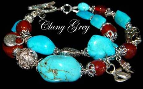 turquoise and carnelian bracelet