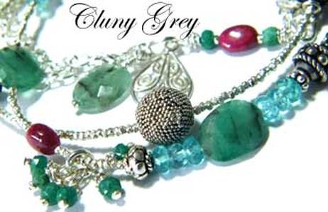 emerald bracelet with rubies and apatite