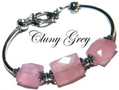 sterling silver bangle with rose quartz