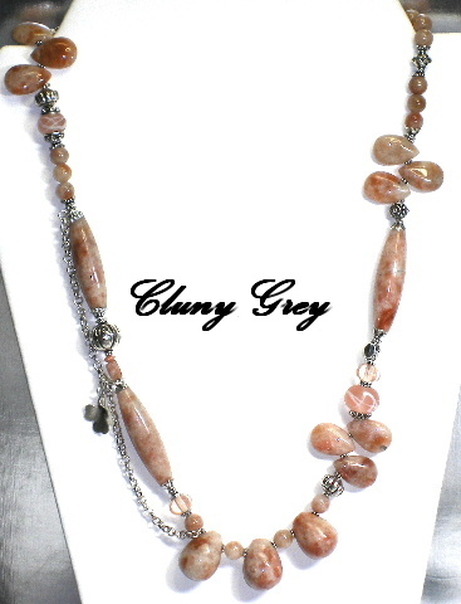 sunstone necklace with sterling silver