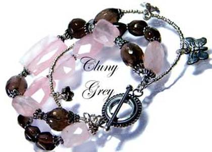 rose quartz bracelet with sterling silver
