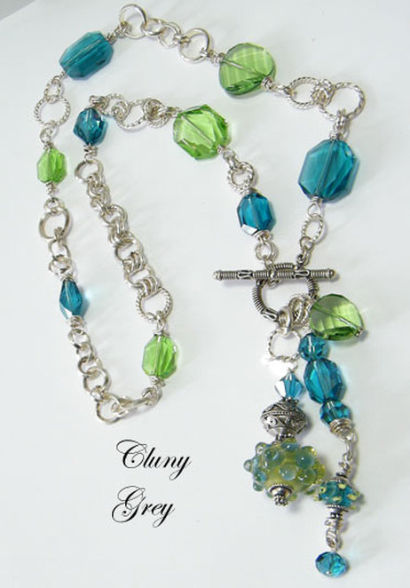 lariat necklace with Swarovski crystals