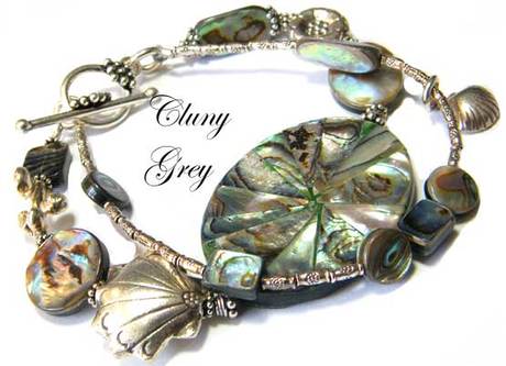 abalone bracelet with sterling silver toggle clasp