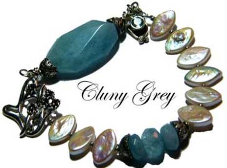 aquamarine bracelet with pearls