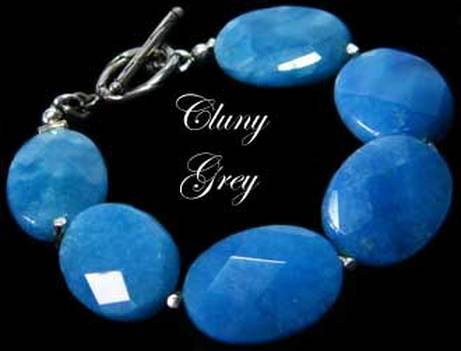 blue agate bracelet with sterling silver