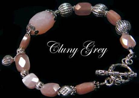 peach moonstone bracelet with sterling silver