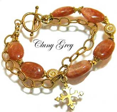 sunstone bracelet with gold