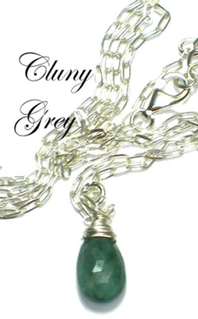 silver emerald necklace
