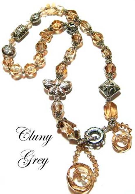 lariat necklace with Swarovski crystals