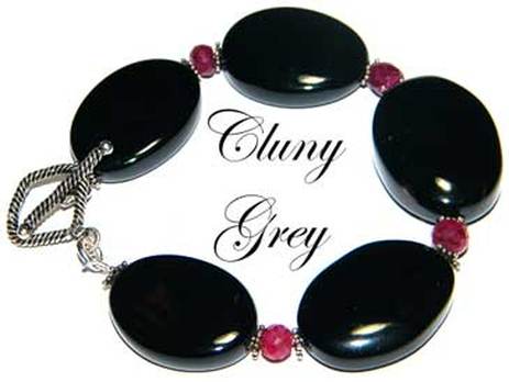 black agate bracelet with rubies
