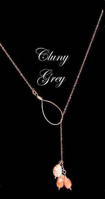 lariat necklace with sunstone