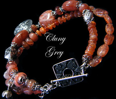 sunstone bracelet with sterling silver
