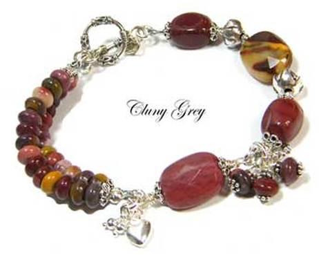 genuine gemstone bracelet with sterling silver