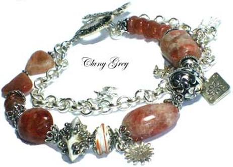 sunstone bracelet with sterling silver