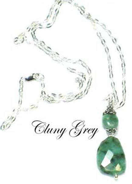 silver emerald necklace
