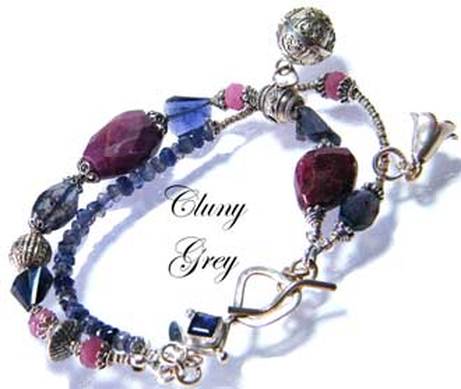 iolite bracelet with sterling silver