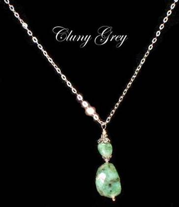 silver emerald necklace