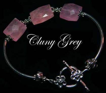 rose quartz bangle bracelet with sterling silver