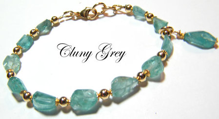 apatite bracelet with neon apatite and 14 karat gold-fill beads and clasp