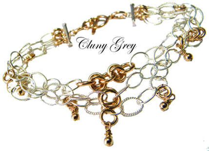 Sterling silver and 14 k goldfilled chain bracelet
