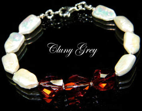 arrow shaped freshwater pearls with Swarovski crystal pearl bracelet